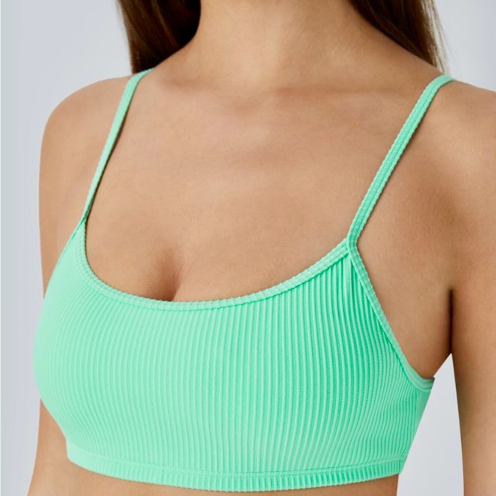 HALARA Mint Green Ribbed Bikini Top